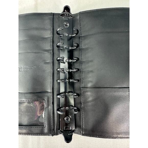 Day-Timer Black Leather 9" Spiral Day Planner Binder Snap Closure Classic - Picture 6 of 13